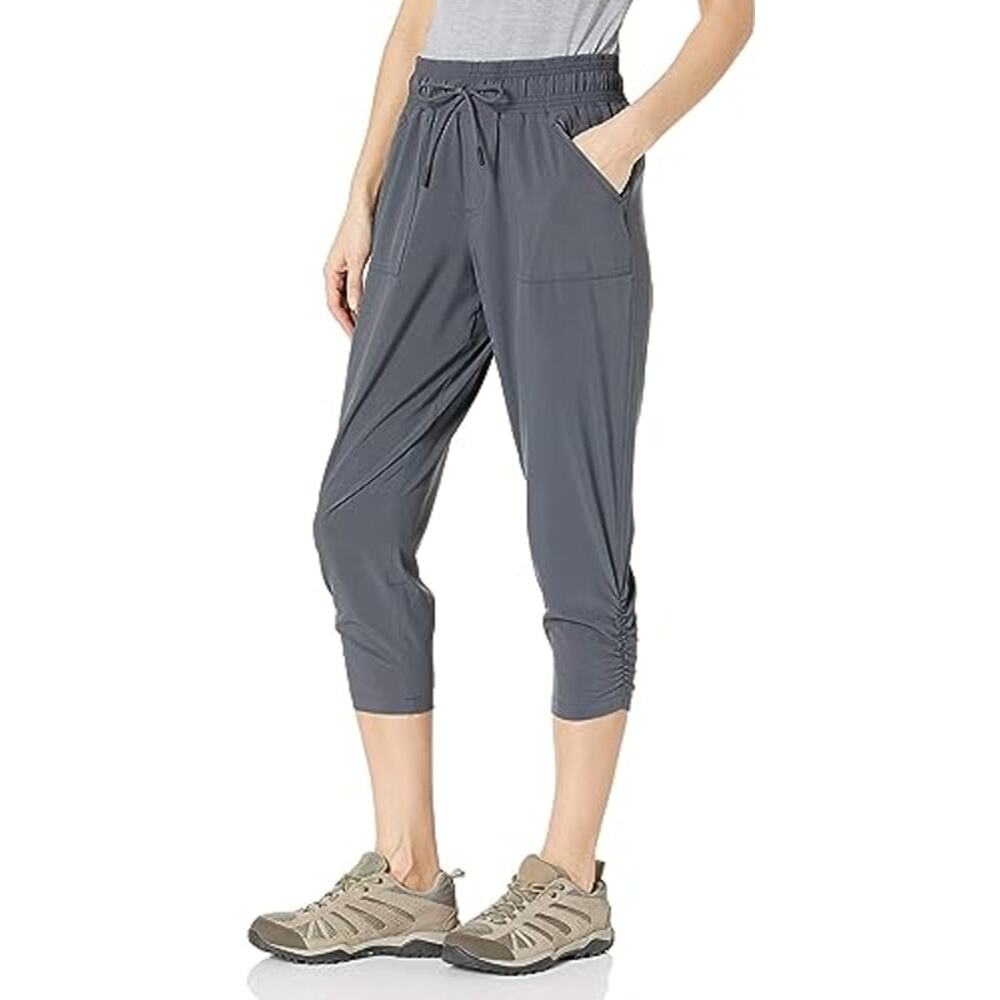 Prana Crop Pants Womens Small Capri Midtown Cropped Jogger Gray Ruched Mid Rise - Picture 2 of 8